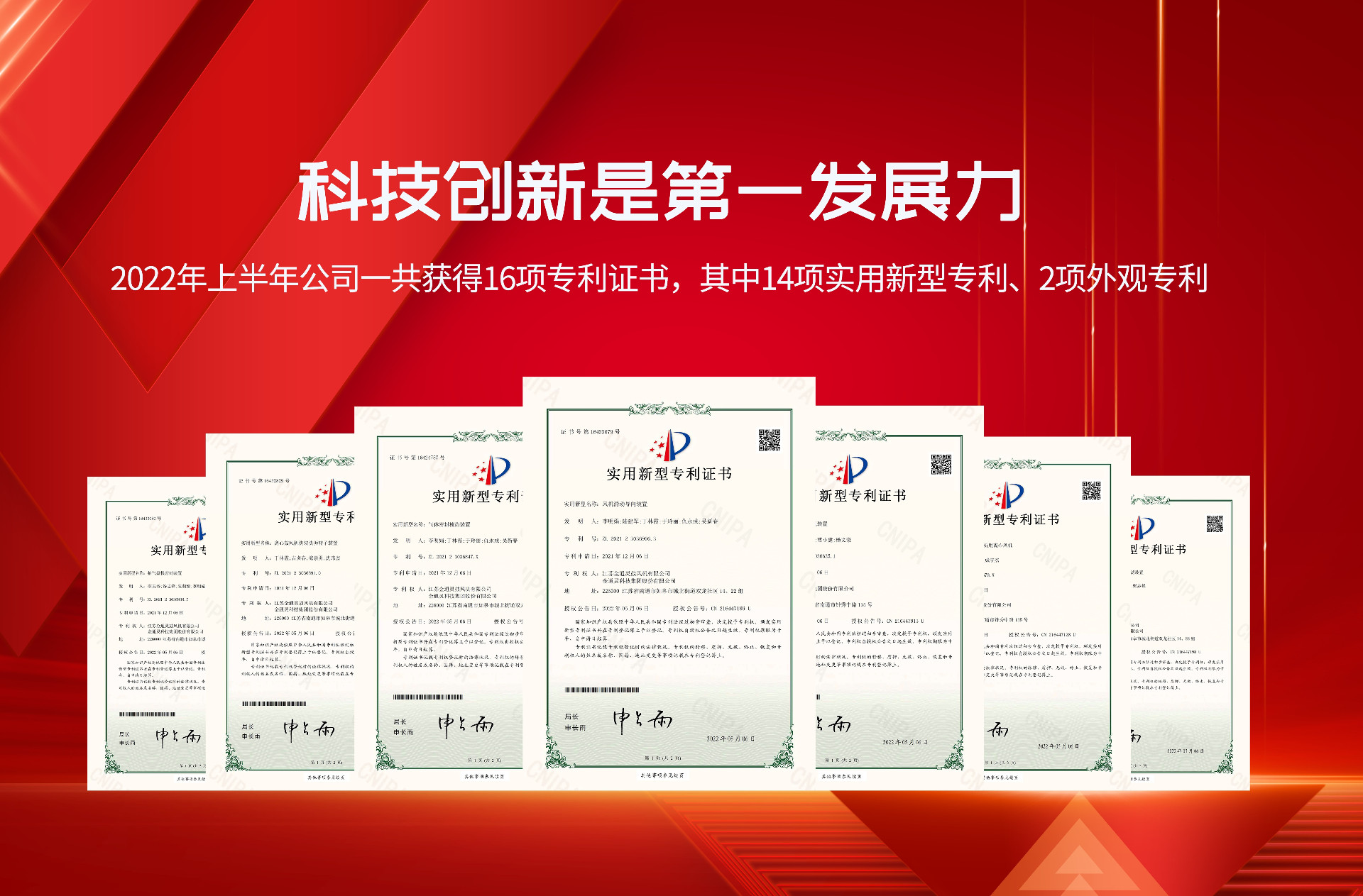 喜讯！公司再获多项专利授权